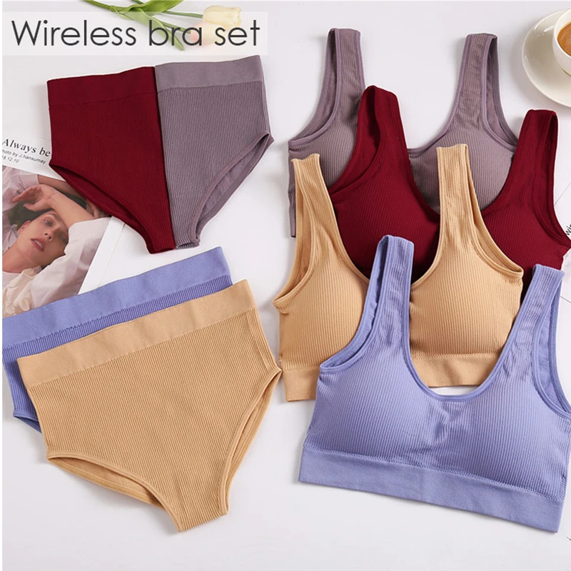 

Красота сзади комплект с бюстгальтером Мягкий хлопок пикантные Для женщин бесшовное нижнее белье комплект Беспроводной, пуш-ап, нижнее бел...