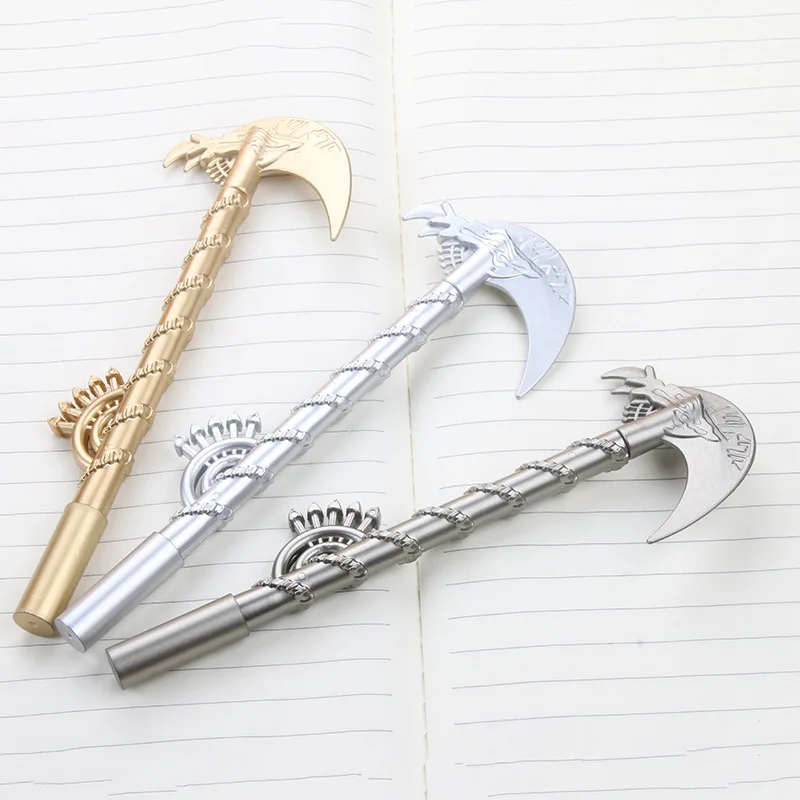 

50PCS Creative Sickle Shape Neutral Pen Black Core Cartoon Writing Water Pen Learning Office Stationery Supplies