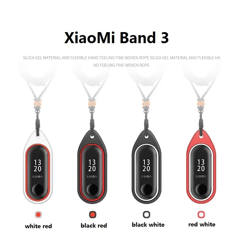 Силиконовый чехол для xiaomi mi band 3 украшение ожерелья correa подвеска DIY ремешок