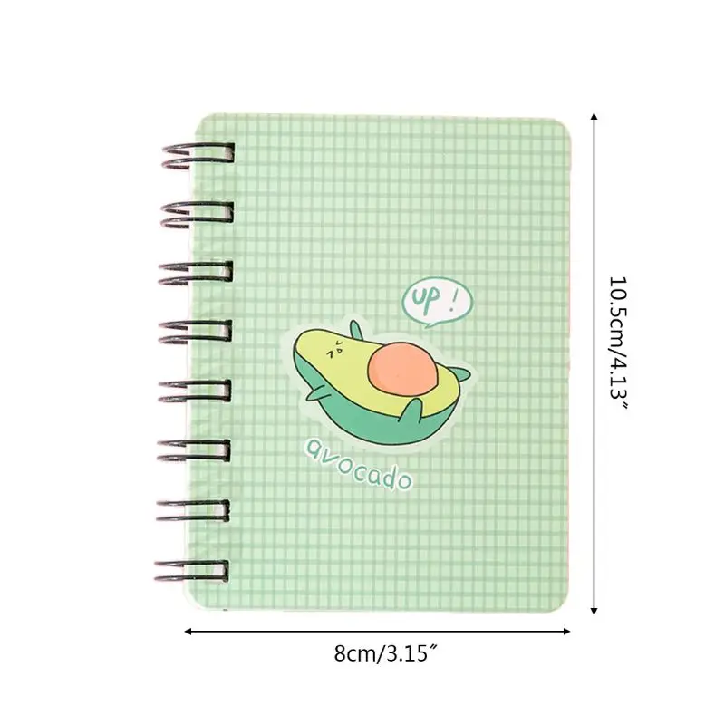 

4pcs Cute Avocado Spiral Coil Notebook Blank Paper Journal Diary Planner Notepad School Office Supplies Stationery Gift C26