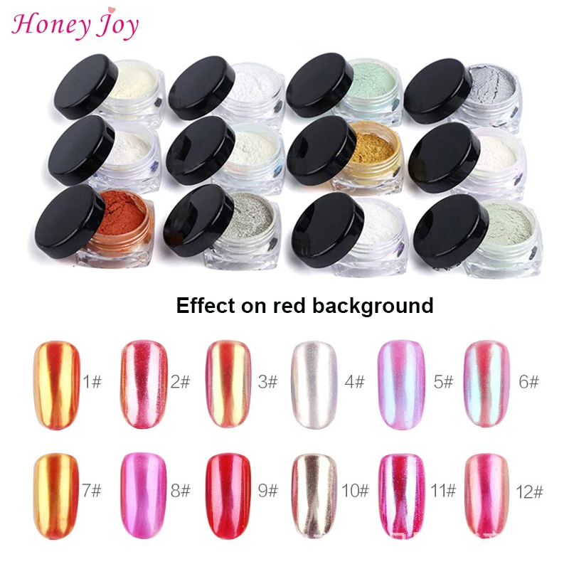 

Mirror Nail Art Pigment Powder Nail Glitters Metallic Color Nail Art UV Gel Polishing Rose Gold Silver Decoration