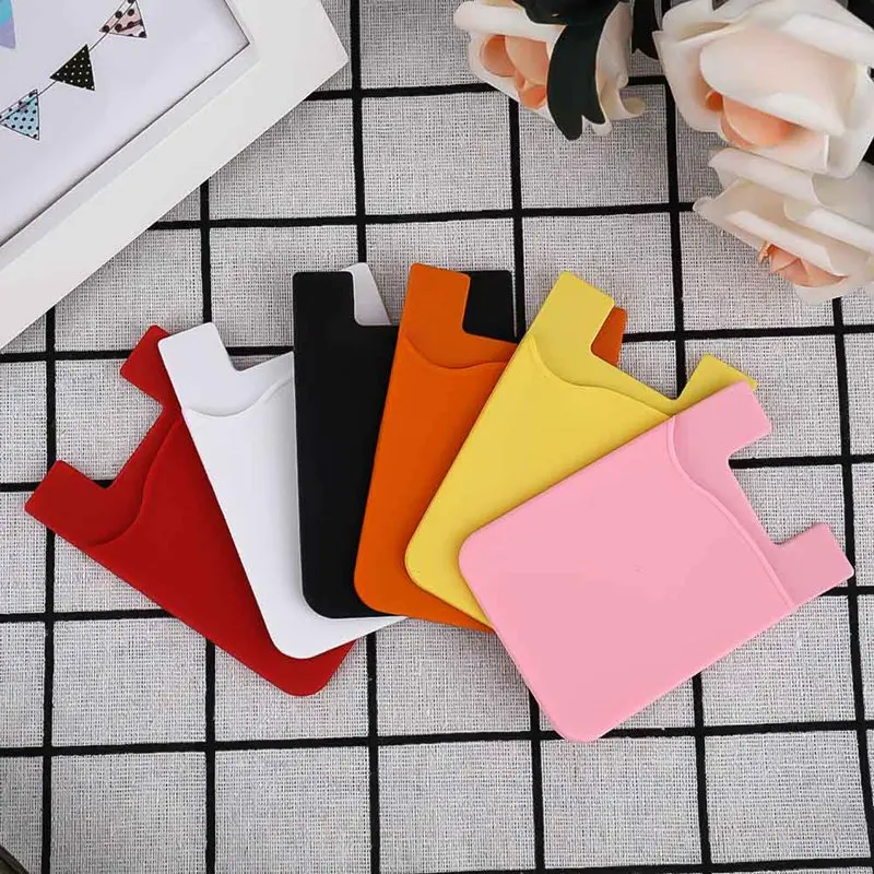 Клейкая тонкая сумка для кредитных карт женщин и мужчин держатель мобильного