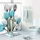 Водонепроницаемые шторы для душа с рисунком цветов