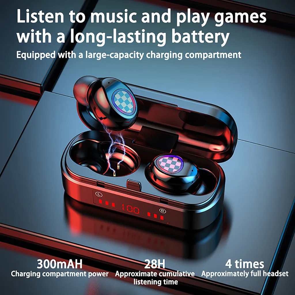 V7 наушники вкладыши TWS Bluetooth гарнитура Беспроводные с микрофоном 5 0 сенсорный