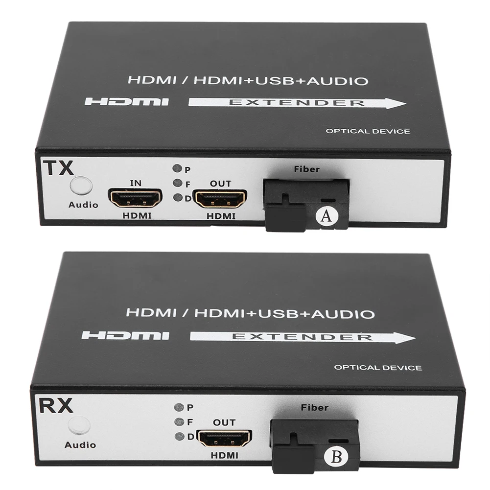 

Цифровой HDMI Сетевой удлинитель передатчик приемник FC/SC интерфейс US Plug 85-265V