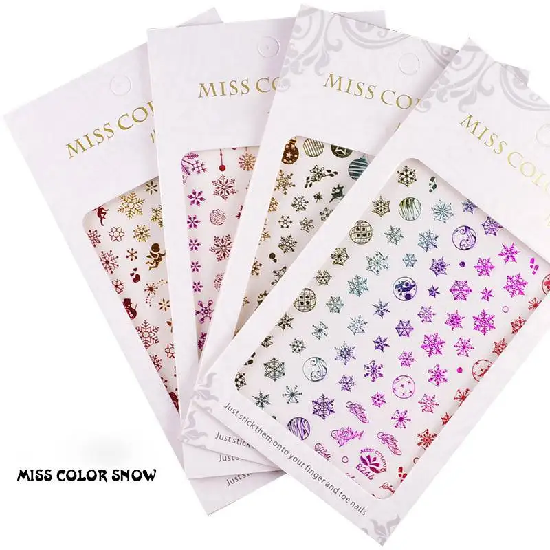 

Snowflakes Nail Art Stickers Decals WHITE Glittery Christmas Xmas 3D Manicure