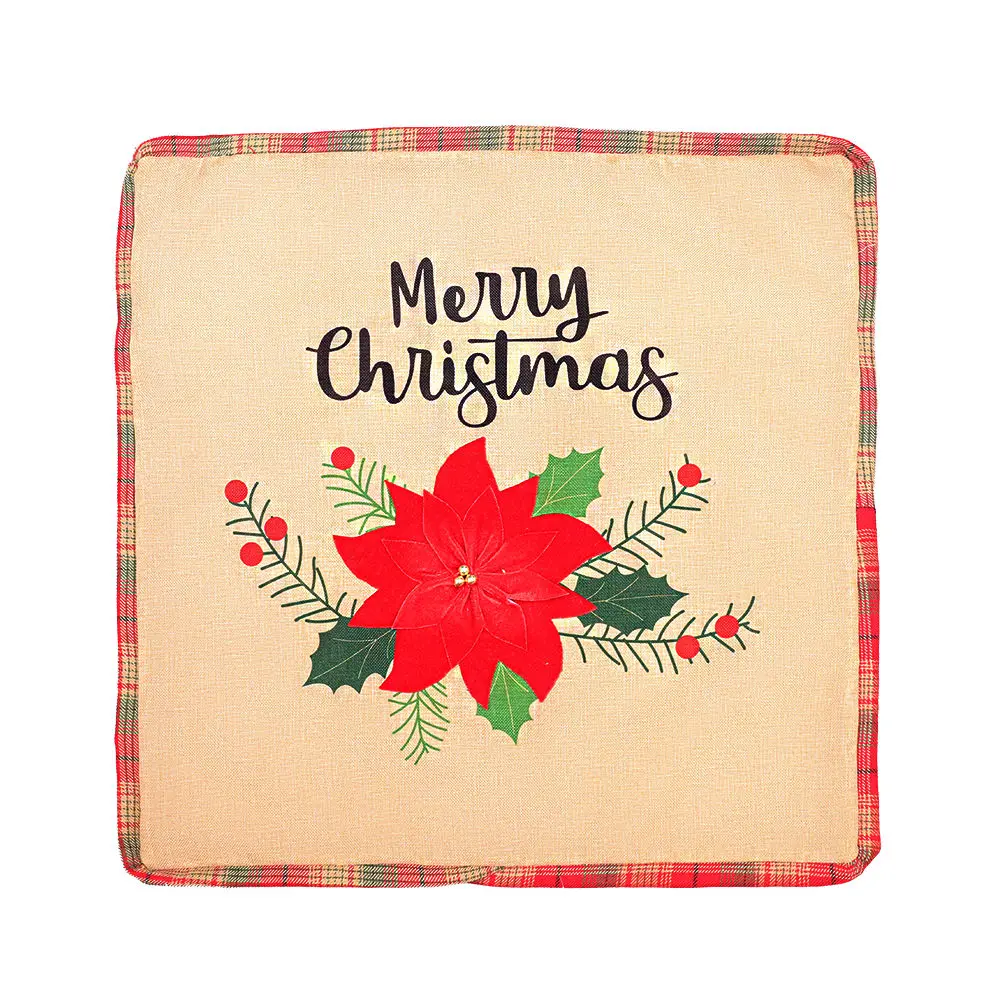 

Christmas decorations flower red and Black Plaid car Christmas tree pillow case square pillow case pillow case