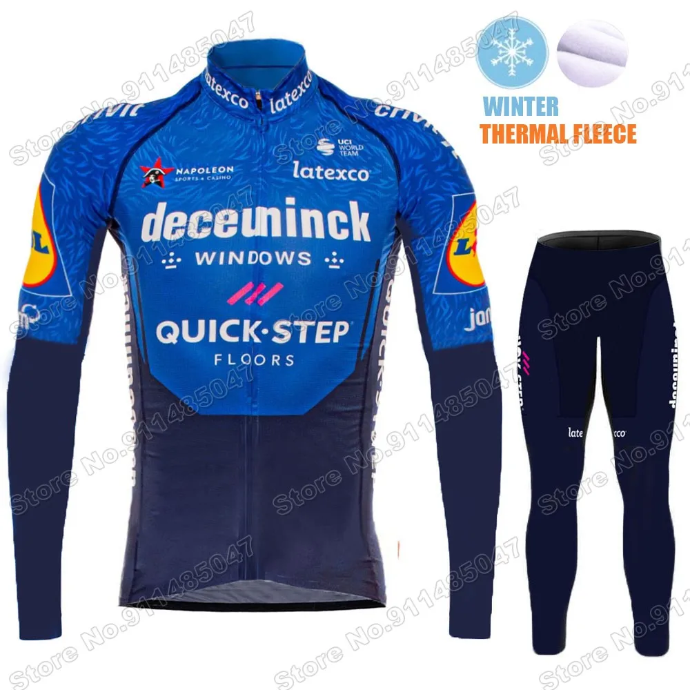 

Maillot Quick Step 2021 Team Winter Cycling Jersey Set Cycling Clothing Suit Mens Long Sleeve MTB Bike Road Pants Bib Ropa