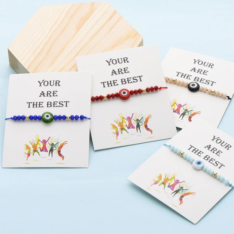 IYOE Wish Card You лучшие браслеты для женщин и детей пара акриловых бусин ручной