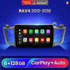 Автомагнитола Junsun V3Pro, мультимедийный проигрыватель на Android 10 с голосовым управлением Qualcomm для Toyota RAV4 2012-2018 CarPlay Auto 2Din