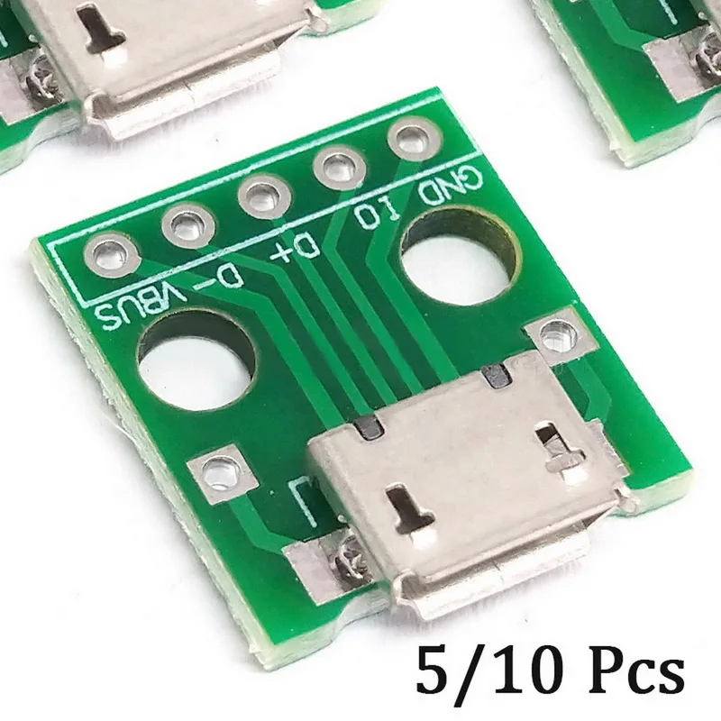 Micro USB Для DIP адаптера 5pin гнездовой разъем B type PCB конвертер Pinboard|Детали