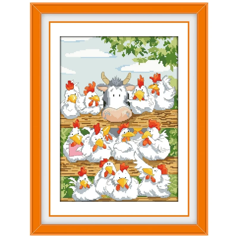 

Country chorus cross stitch kits package 18ct 14ct 11ct white cloth cotton thread embroidery DIY crosstich needlework