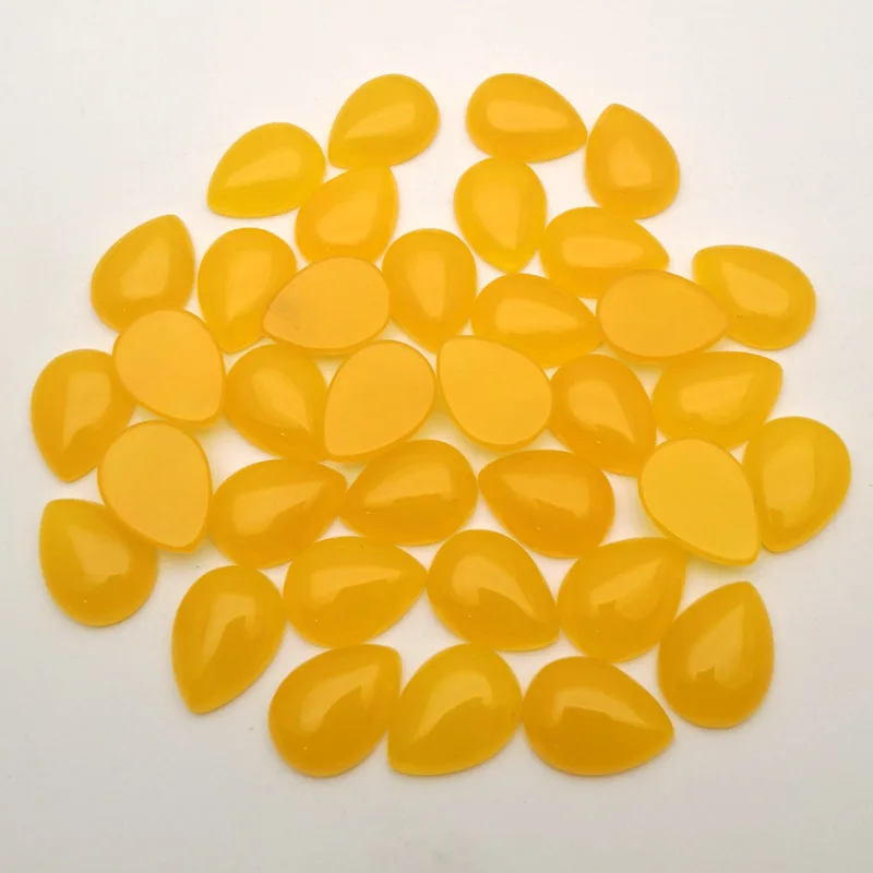 Модный желтый камень Кабошон капли воды бусины Натуральный для изготовления