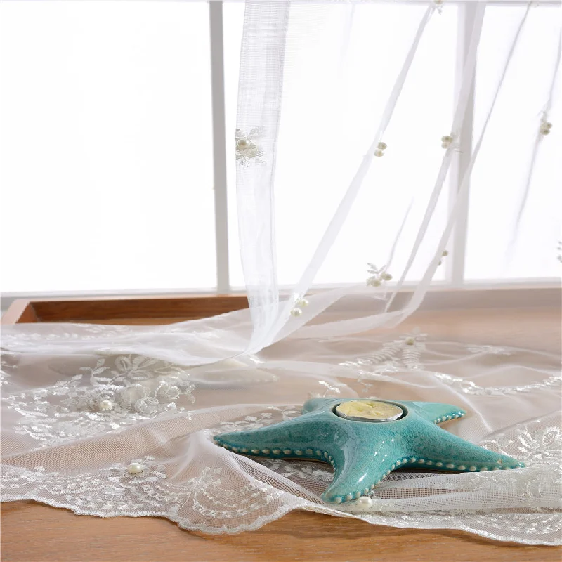 Занавеска с вышивкой в европейском стиле для гостиной столовой спальни