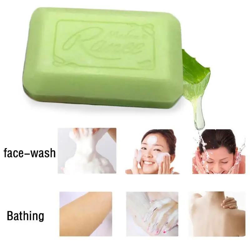 

New 100g Aloe Vera Soap Skin Care Detoxification Oil-control Sapone Handmade Skin-whitening Bath Healthy Soaps Blanqueador Piel