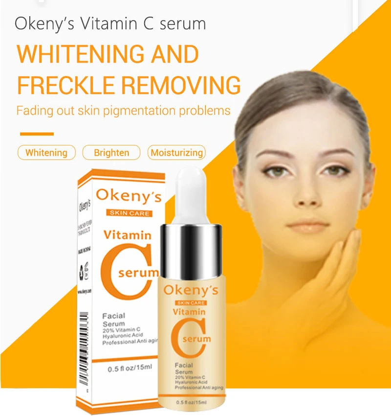 

Okeny's Vitamin C Serum VC Removing Dark Spots Freckle Speckle Fade Ageless Skin Care Whitening Face Anti Winkles Essence Beauty