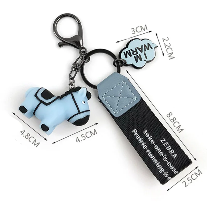 Креативный силиконовый брелок для ключей с маленькой лошадкой кожаный шнур