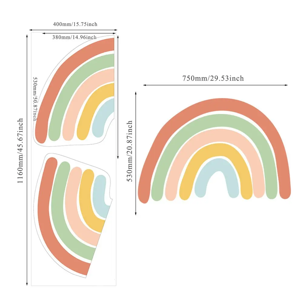 

Rainbow Heaven Wall Stickers for Kids Rooms Self Adhesive PVC Wallpaper Sticker Art Murals Home Decor Kindergarten Baby Nursery