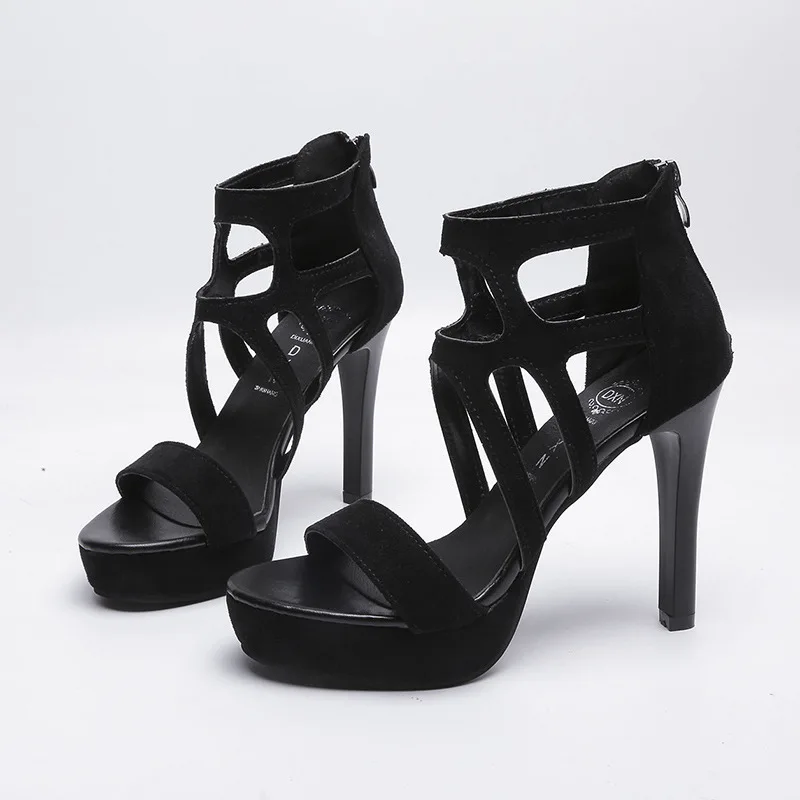 

Hollow out Sandal for woman Fashion Platform Sexy party Sandals woman shoes summer Fish Mouth Zipper Sandal chaussures