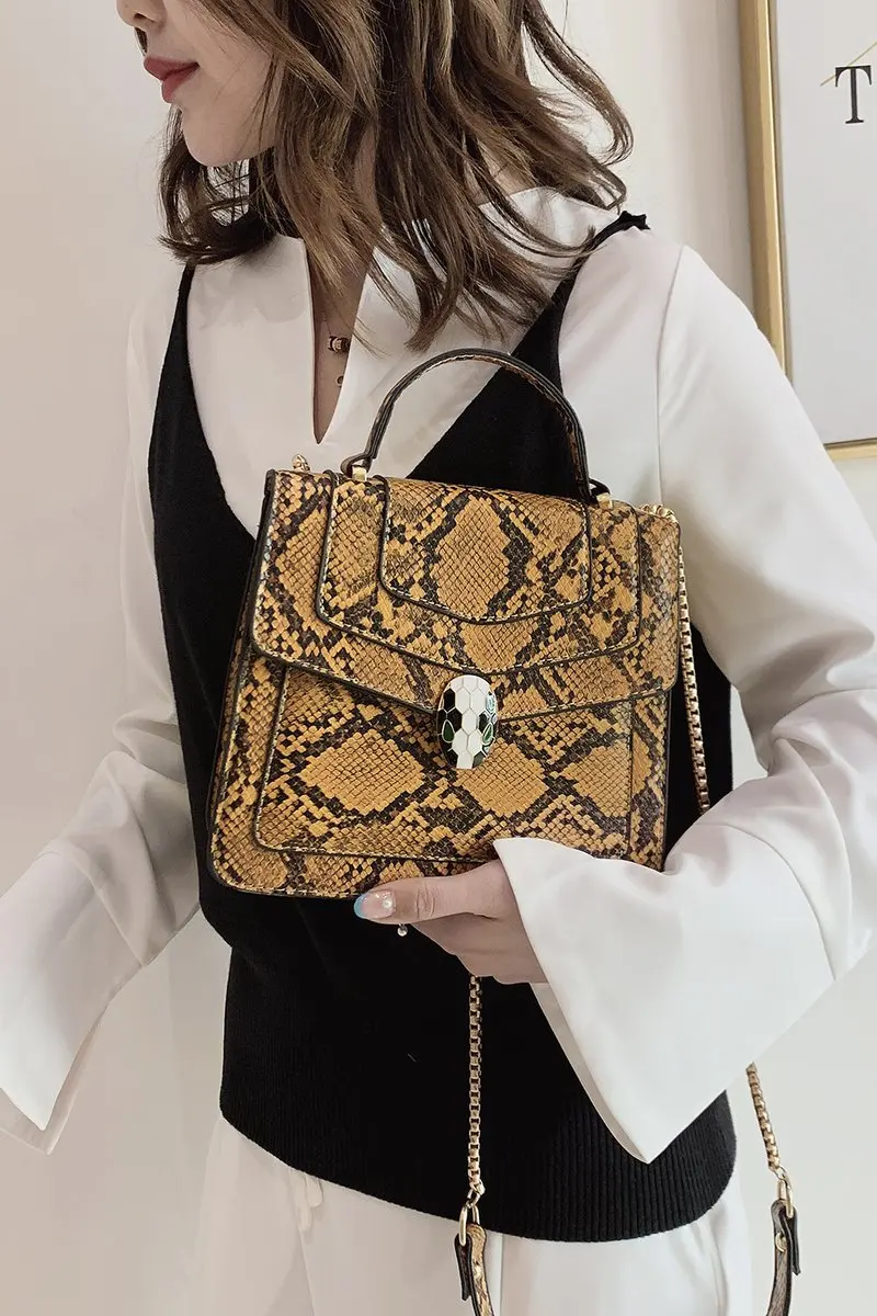 

New women's shoulder bag autumn and winter shopping bag high quality Branded snake pattern fashion design women's Messenger bag