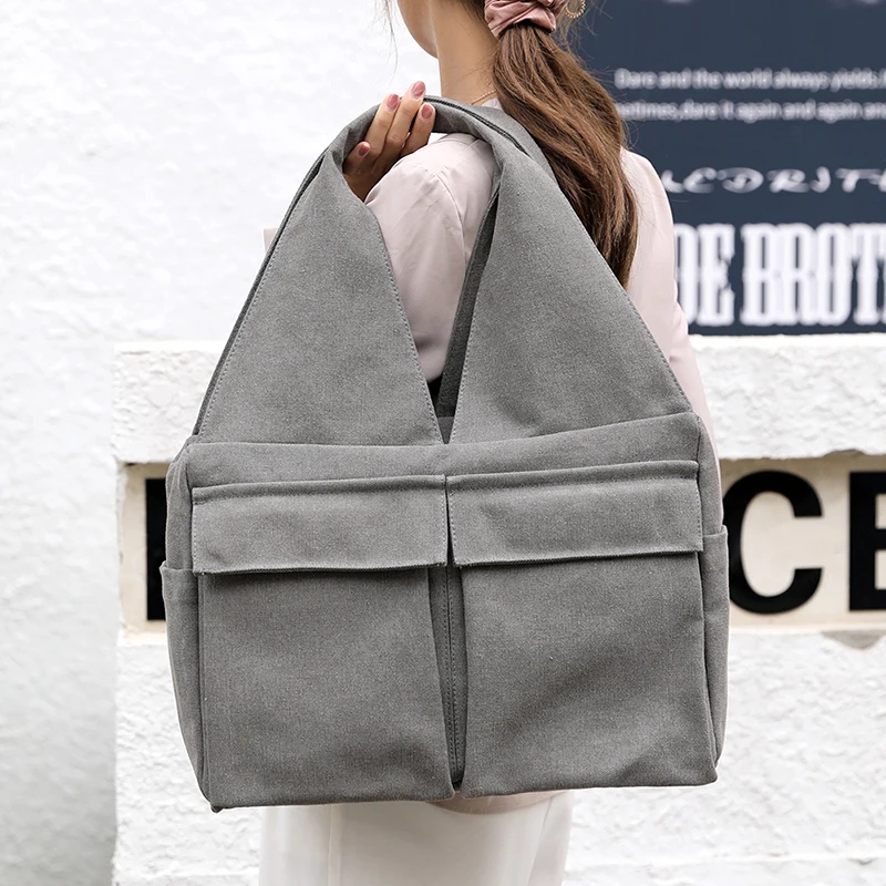 

Handbags for Women Designer Bag Solid Female Casua Tote Canvas Literary Retro Shoulder Bag Large Capacity Versatile Fashion Bag