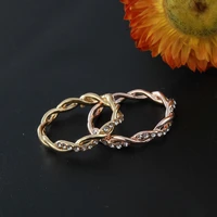 6 sizes twisted luxury engagement ring women romantic classical stacking matching band anniversary jewelry gift