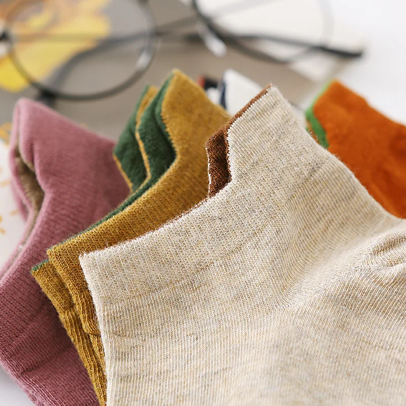 

Woman Socks Summer Antiskid Heel Striped Funny Cute Fashion Tide No Show Breathable Korean Style Women Indie Pop Sockets Kawaii