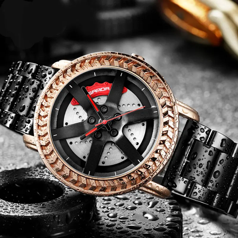 Высококачественные мужские часы водонепроницаемые со стальным ремешком