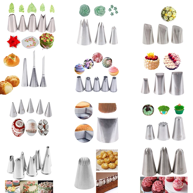 

1/3/5/7 Cream Rose decoration mouth Small grass shape cream nozzle Puffs Baking tools Grass Cream Icing Nozzles Pastry Decor