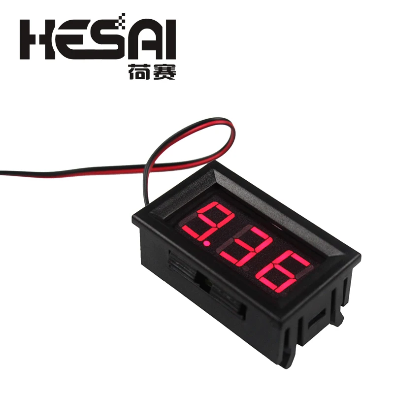 Светодиодный цифровой вольтметр с защитой от обратного соединения мини 2 кабеля