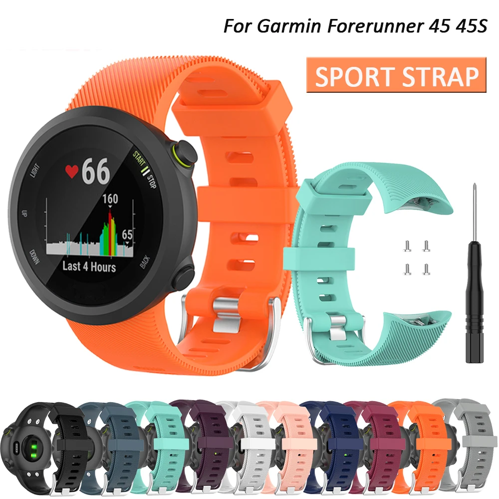 

For Garmin Forerunner 45/45S Straps, Soft Silicone Sport Replacement Wristband Bracelet Watch Band for Garmin Swim 2