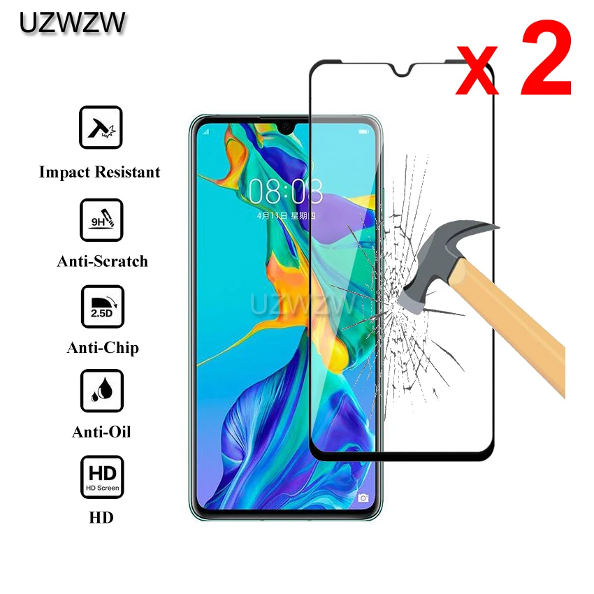 2 шт закаленное стекло для huawei P30 полное покрытие 9H твердость 2.5D защита экрана закаленное стекло для huawei P30