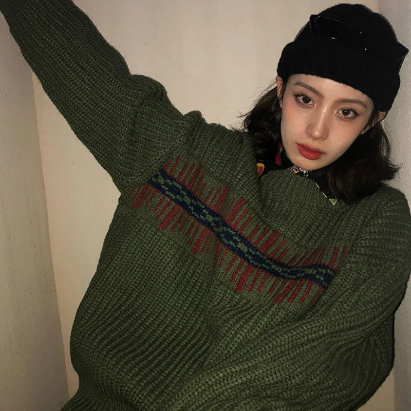 Женские пуловеры с вышивкой модная женская Свободная Удобная уличная одежда в