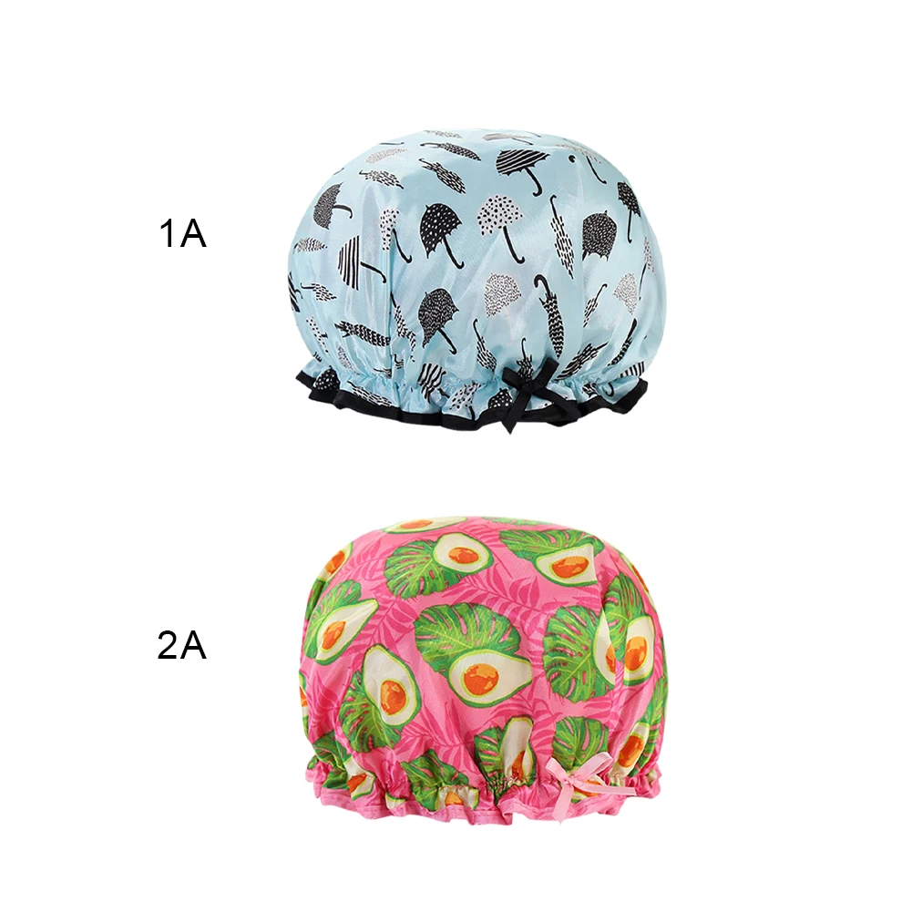 

Bathroom Household daily-use shower cap black-sided waterproof shower cap kitchen anti-smoke cap