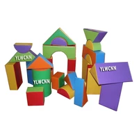 ylwcnn 24pcs soft zone pu foam big building blocksponge cube block for kids playphthalate free primary preschool learning toys