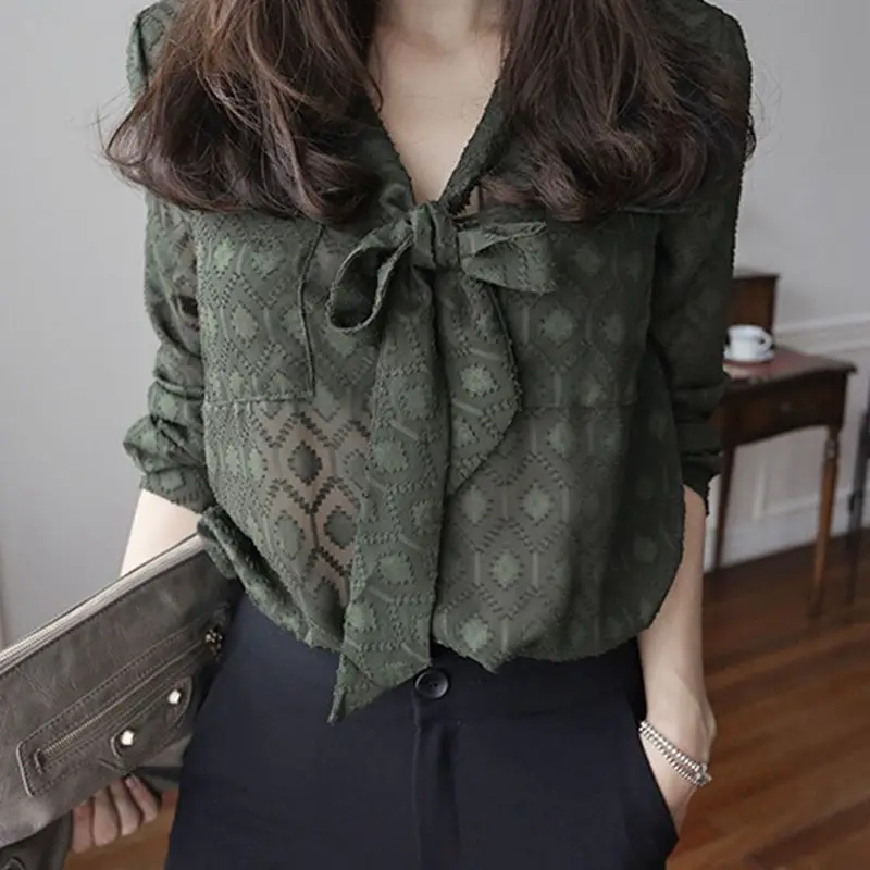 

Chiffon shirt women long-sleeved spring 2021 new fashion loose spring and autumn western style shirt light mature casual
