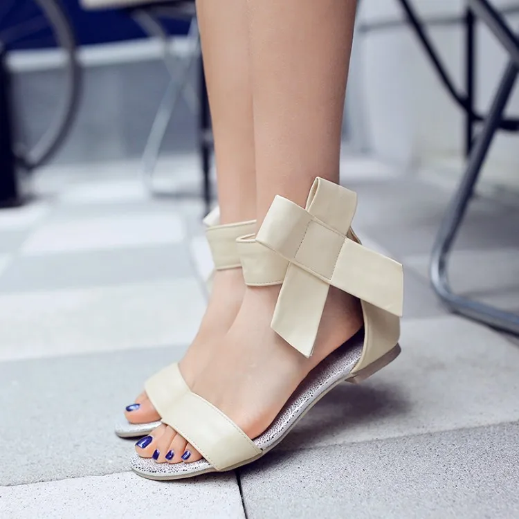 Большие размеры летние сандалии на плоской подошве женская обувь с открытым
