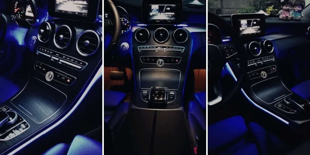 Для Mercedes Benz C MB W205~ или GLC X253 C253 для украшения приборной панели OEM оригинальная Заводская атмосфера Расширенный окружающий свет