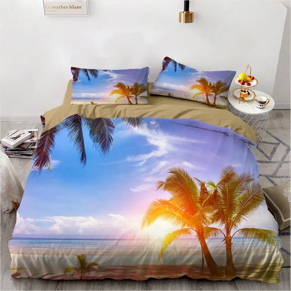 2/3 2021s пейзаж Постельное белье 3D принт природа закат пододеяльник декорации