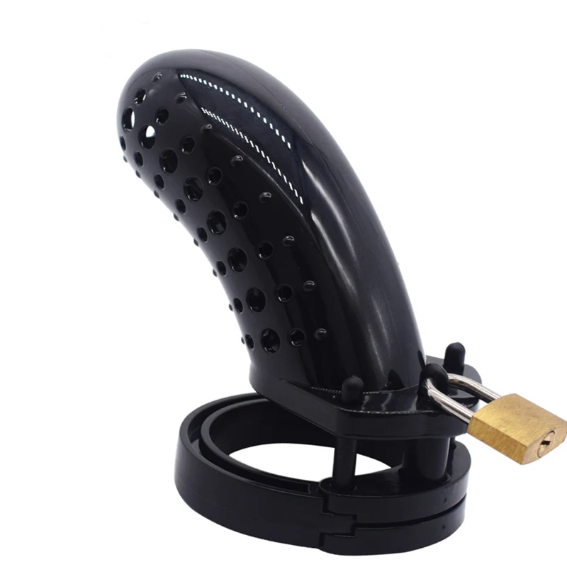 FRRK пластик Мужской Целомудрие устройство петух клетка с 5 Размер кольца латунь