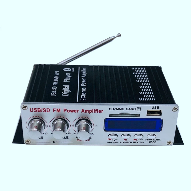 Hi-Fi 20Wx2 Bluetooth усилитель с дистанционным наконечником DC12V двухканальный поддержка
