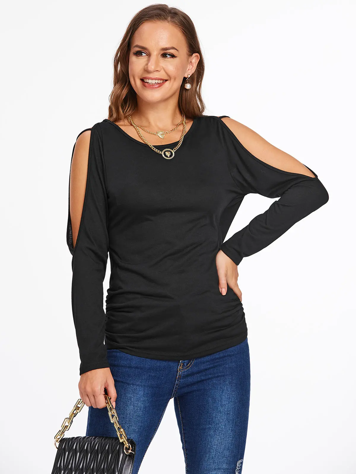 

Женский Повседневный костюм-двойка с открытыми плечами, кружевной вставкой и цветочным принтом, черная футболка с открытой спиной, 2 в 1