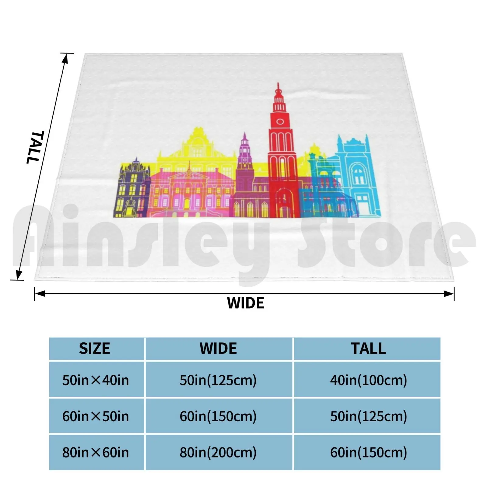 Одеяло с поп-изображением зоны Гронингена модное абстрактное искусство Европа