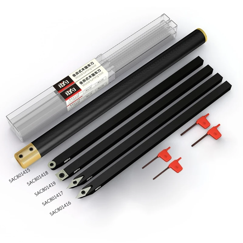 

1Set Hollowing Wood Turning Tool Rotary Chisel Diamond Head Arbor R-shaped Knife for Lathe Woodworking Turning Tools Kit