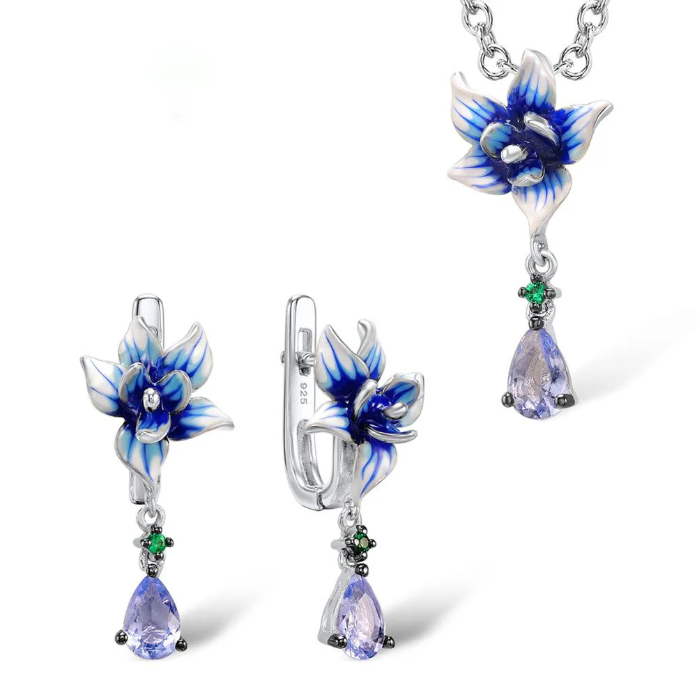 Высокое качество цветок лепесток ручной работы эмаль Серебряные цвета кулон