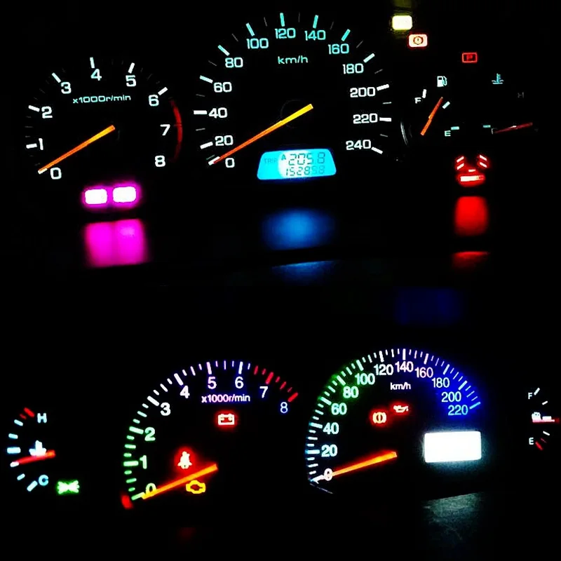 

10PCS T5 74 W1.2W W3W Super Bright LED Bulbs Auto Wedge Dashboard Gauge Lamp Car Warning Indicator Instrument Cluster Light