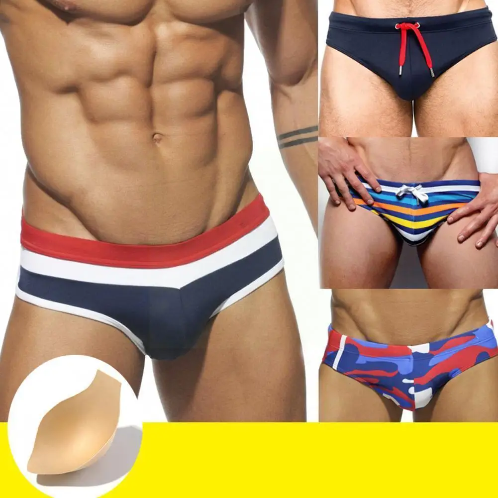 

Men's Underwear Bulge Cup Sponge Pad Swimming Trunks Convex U Cup Three-dimensional Pad Push Cup Upgraded Briefs Sexy Conto Y3m0