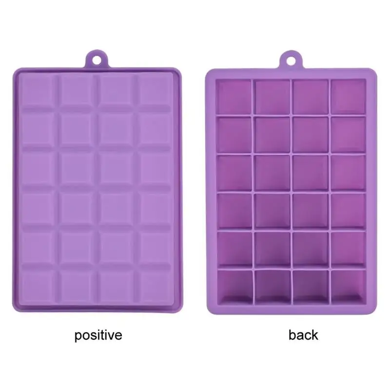 

Silicone Ice Cube Tray BPA-free 24-Ice Cube Molds Stackable Square Ice Containers with Lid Blue