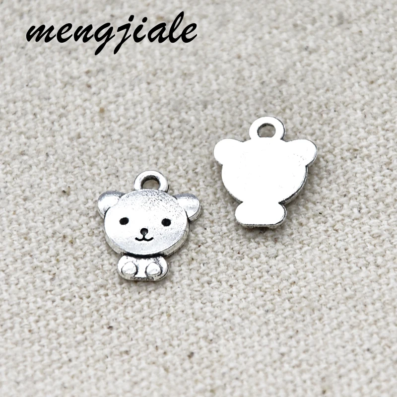 

30pcs Two Color Mini Bear Charms Alloy Metal Cartoons Pendants For DIY Handmade Jewelry Accessories Making 13*11mm