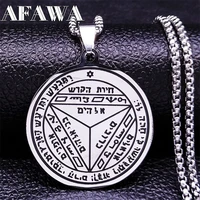 seventh pentacle of saturn seal of solomon vinyl sticker decal stainless steel necklace silver color jewelry n3663s02